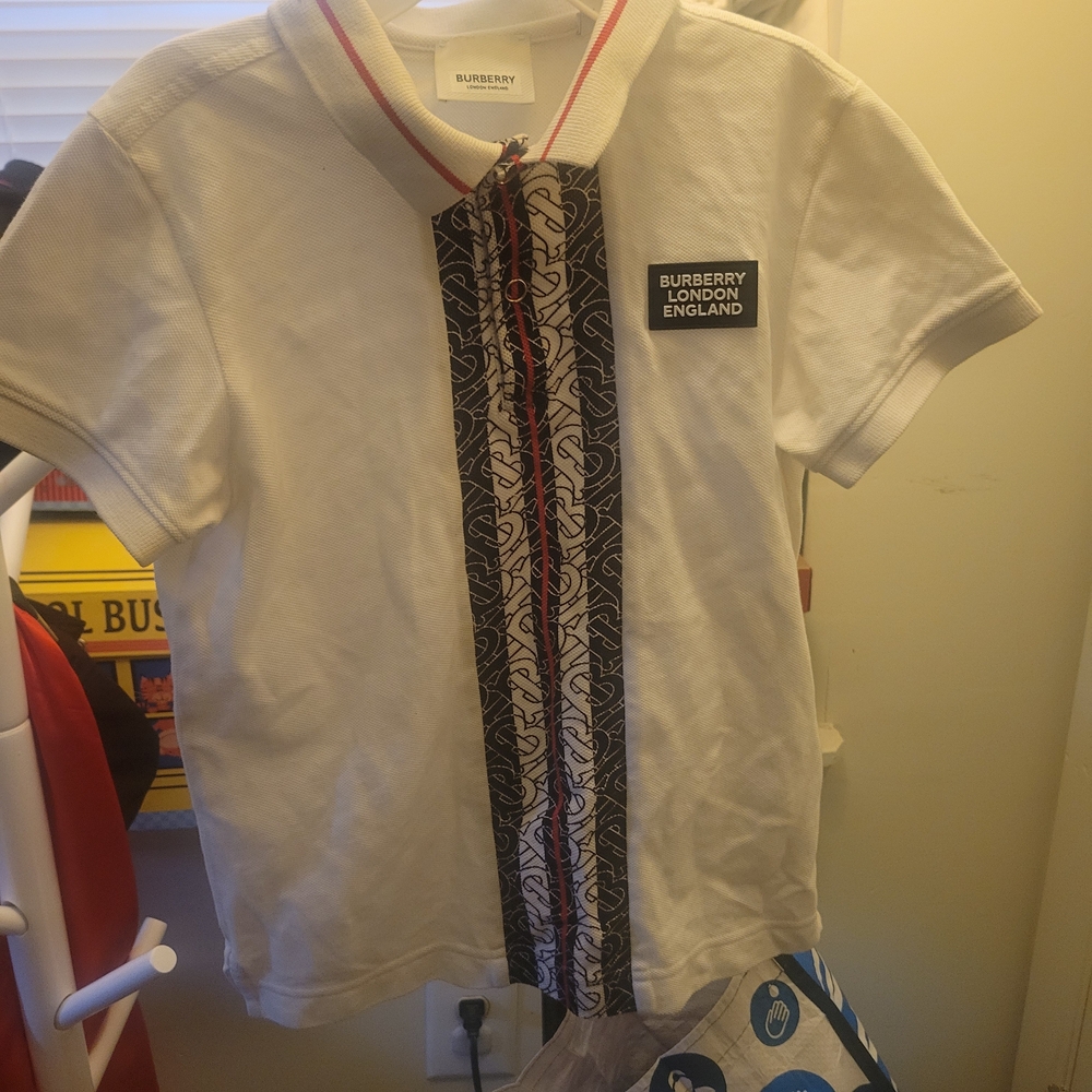 Burberry Kids Polo with Black Pattern